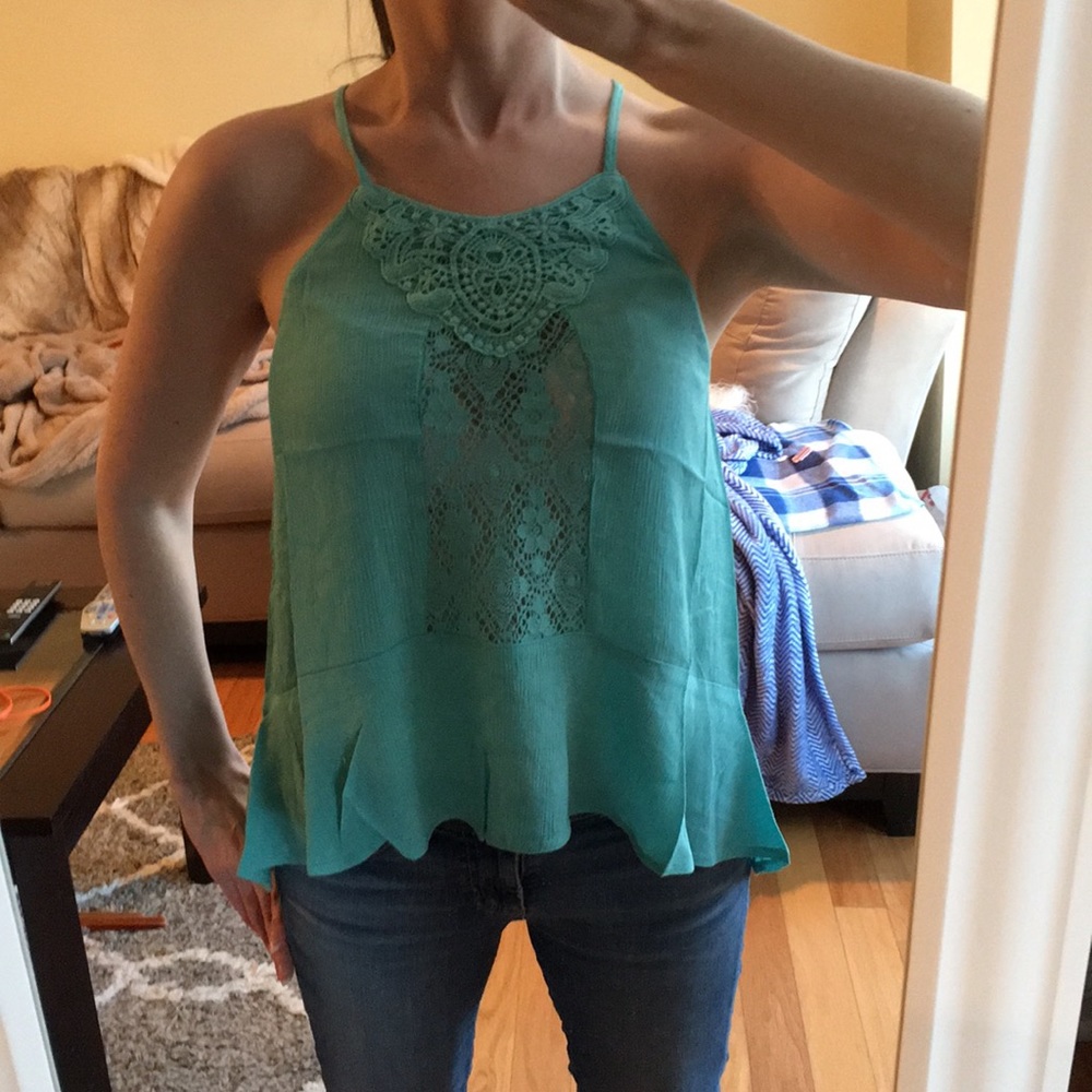 Sale Spaghetti strap top with lace insert - Picture 4 of 7